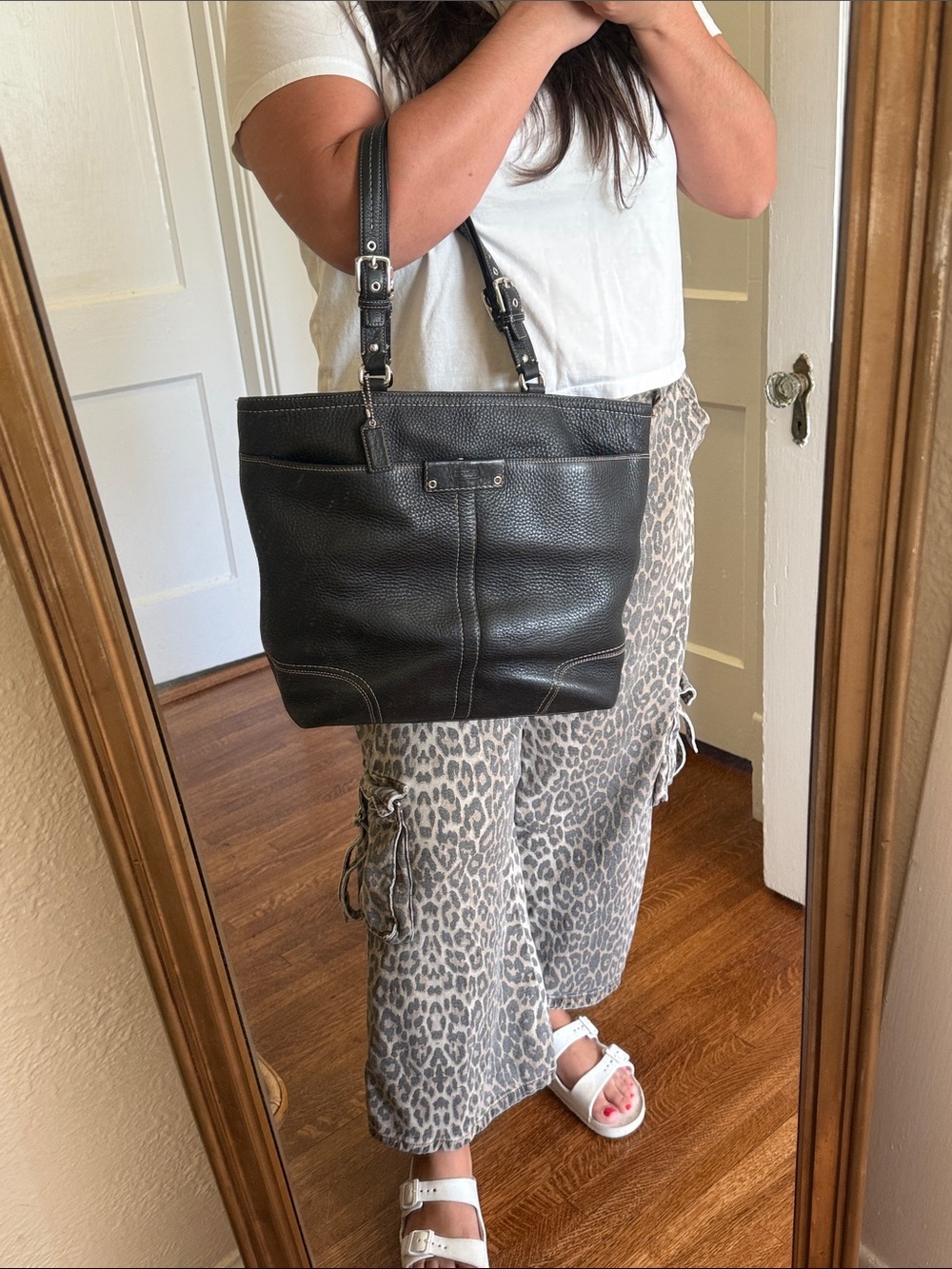 Coach Black Leather Tote Bag